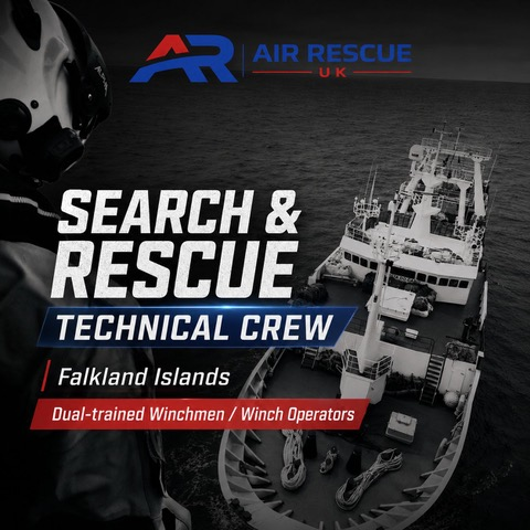 Recruiting Winch Ops & Winchmen for MOD SAR in Falkland Islands