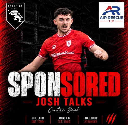 Air Rescue UK Sponsors Colne FC Player Josh Talks for 2026/27 Season